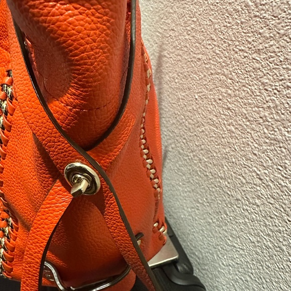 Coach Tatum Orange Leather Whiplash Tote Handbag Bag Purse F34398 Rare - Picture 5 of 15